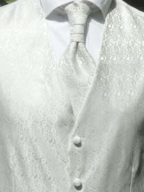 Set di gilet da sposa in argento effetto paisley