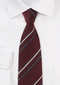 Cravatta da uomo a righe rosso scuro Ottica
