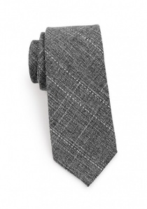 Cravatta in cotone screziato grigio scuro