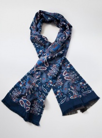 Sciarpa a cravatta con motivo Paisley blu navy