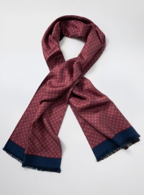 Sciarpa per cravatta in seta con stemmi rossi