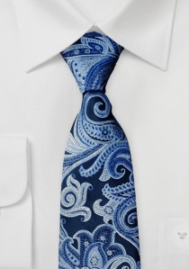 Cravatta con motivo paisley blu notte