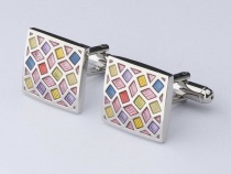 Manschettenknöpfe im Mosaik - Design, mehrfarbig