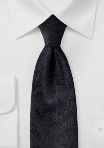 Cravatta dignitosa motivo paisley nero inchiostro