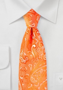 Cravatta uomo Elegante motivo Paisley Arancione