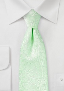 Cravatta business dignitosa paisley verde chiaro
