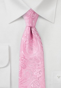 Cravatta colta con motivo paisley rosa