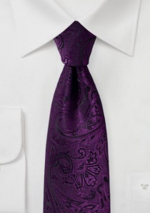 Cravatta con motivo paisley viola e nero