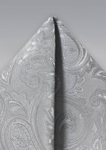 Quadretto da taschino giocoso paisley grigio