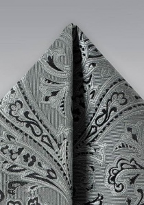 Panno ornamentale con motivo paisley grigio