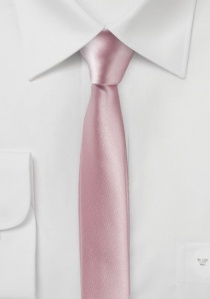 Cravatta extra stretta rosa opaco