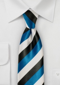 Cravatta a righe blu oltremare profondo bianco
