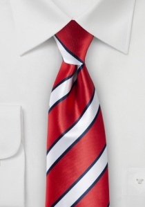 Cravatta tradizionale a righe rosso bianco