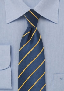 Cravatta con elastico blu scuro giallo rame
