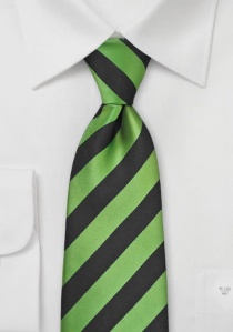 Clip cravatta design a strisce verde nero intenso