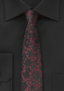 Cravatta XXL con disegno a mosaico rosso scuro