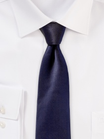 Cravatta in seta blu notte elegantemente lucente