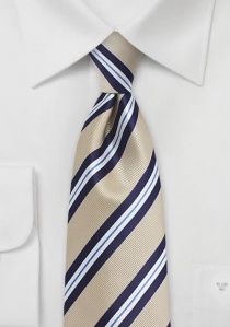 Kravatte gestreift sandfarben navy