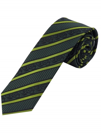 Krawatte Linien waldgrün dunkelgrau