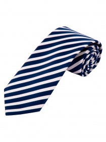 Cravatta uomo a righe bianco blu navy