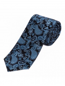 Cravatta extra slim con motivo Paisley azzurro