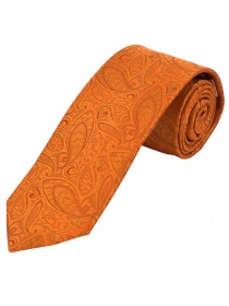 Cravatta extra stretta Paisley arancio rame