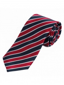Cravatta con disegno a righe in bianco e bordeaux
