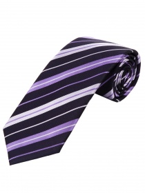 Cravatta a righe blu scuro viola pallido bianco