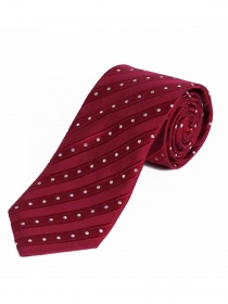 Cravatta business slim a pois a righe rosso scuro
