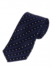 Cravatta maschile stretta a righe a pois blu scuro