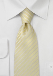 Cravatta righe vaniglia bianco