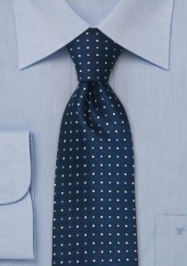 Cravatta blu notte pois
