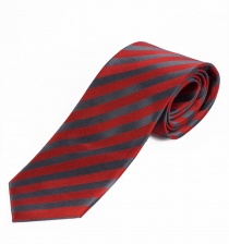 Cravatta business a righe rosse grigio scuro