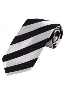 Business Tie Block Stripes Asphalt Nero Bianco