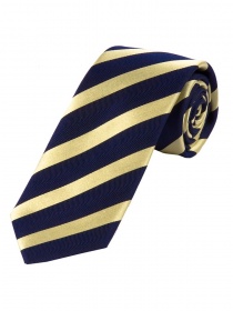 Cravatta business a righe giallo pallido blu navy