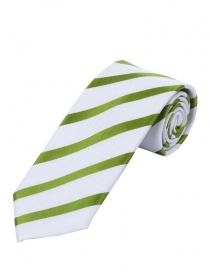 Cravatta a righe a blocchi verde nobile bianco