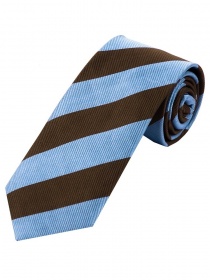 Cravatta business a righe blu chiaro e marrone