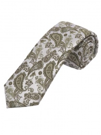 Krawatte Paisley-Muster silber altsilber