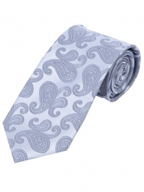 Cravatta business motivo paisley argento antracite