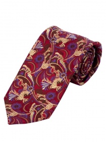 Cravatta alla moda con motivo a viticcio rosso