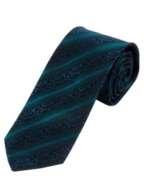 Cravatta con decoro floreale linee blu verde