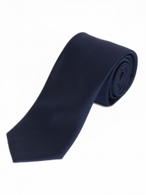 Cravatta stretta in raso di seta tinta unita blu