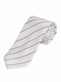 Cravatta da uomo a strisce sottili Bianco neve