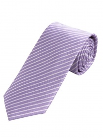 Schmale Krawatte dünne Linien flieder weiß