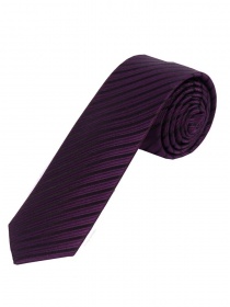 Cravatta stretta a righe sottili nero viola