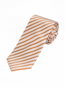 Cravatta stretta Linee sottili Bianco Giallo
