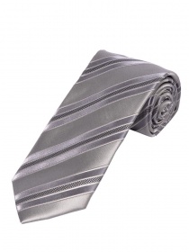 Cravatta a righe da uomo Grigio Argento Bianco