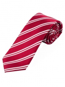 Cravatta a righe rosso perla bianco