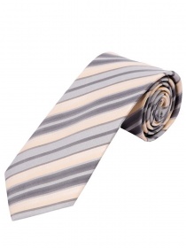 Cravatta a righe ecrù grigio chiaro
