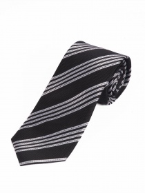 Cravatta business a righe strette grigio scuro